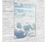 Tulup Pittura Su Vetro Tempereto Immagine 70x100cm - Volo Sopra Le Nuvole