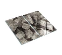 Tulup Tagliere Di Vetro Per La Cucina 2x30x52cm - Cubi Di Cemento