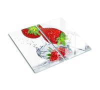Tulup Tagliere Di Vetro Per La Cucina 2x30x52cm - Fragole E Acqua