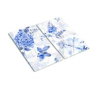 Tulup Tagliere Di Vetro Per La Cucina 2x30x52cm - Modello Di Fiore