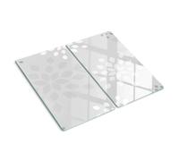 Tulup Tagliere Di Vetro Per La Cucina 2x30x52cm - Modello Di Fiore