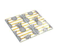 Tulup Tagliere Di Vetro Per La Cucina 2x30x52cm - Strisce Ananas