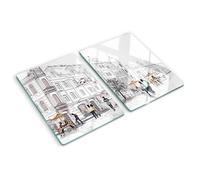Tulup Tagliere Di Vetro Per La Cucina 2x40x52cm - Città Vecchia
