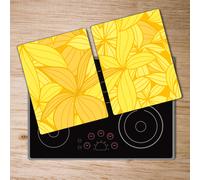Tulup Tagliere Di Vetro Per La Cucina 2x40x52cm - Fiori Gialli