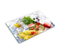 Tulup Tagliere Di Vetro Per La Cucina Copertina 80x52 - Frutta E Acqua