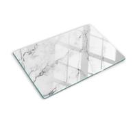 Tulup Tagliere Vetro Temperato - 80x52cm - Copri Piano Cottura - Marmo