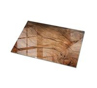 Tulup Vassoio di Vetro 100x70 cm Rettangolare Decorazione Tavolini da caffè dalla Cucina, Sala da Pranzo o dal Soggiorno Piano d'appoggio Vetro Temperato - Motivo Legno Naturale