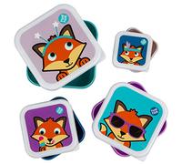 TUM TUM Set di Porta Merenda Bambini, Scatole Porta Merenda di Varie Dimensioni - Senza BPA - Felicity Fox