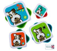 TUM TUM Set di Porta Merenda Bambini, Scatole Porta Merenda di Varie Dimensioni - Senza BPA - Scruff the Dog