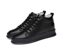 TUMAHE Scarpe con Rialzo da Uomo Stivali in Pelle Alta per Migliorare L'altezza Altezza Invisibile Che Aumenta 6 Cm / 2,36 Pollici Scarpe più Alte,6cm Black,42 EU