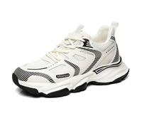 TUMAHE Scarpe da Uomo con Rialzo dell'altezza, Stringate, con Ascensore Nascosto, per Passeggiate Casual,Bianca,43 EU