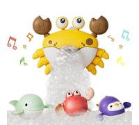 TUMAMA Giochi Bagnetto Acqua Neonato 1 2 3 4 Anno, Granchio Macchina Bolle Di Sapone Con 12 Canzoni e 3 Giocattolo, Giochi Per Vasca Da Bagno Bambini, Neonati Bubble Crab Gioco Toys Set Per Regalo