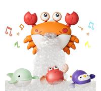 TUMAMA Giochi Bagnetto Acqua Neonato 1 2 3 4 Anno, Granchio Macchina Bolle Di Sapone Con 12 Canzoni e 3 Giocattolo, Giochi Per Vasca Da Bagno Bambini, Neonati Bubble Crab Gioco Toys Ragazzi Ragazze