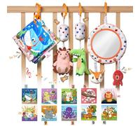 TUMAMA KIDS Giochi Neonato con Giocattoli per Passeggini, Specchio, Libro Morbido, Giochi Montessori Neonato 0-3-6 Mesi, Sensoriali Regalo Neonati Maschio Femmina