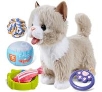 TUMAMA Peluche Gatto Gioco Interattivo Che Abbaia e Cammina e Miagola, Giochi Gatto Interattivi, Elettronico Pet Giocattolo Per Robot Gatti Per Bambini, Gattino Di Peluche Piccolo Per 3 4 5 6 Anni