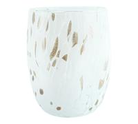 Tumbler Artigianale In Vetro Di Murano Bianco Bronzo Venezia Italia