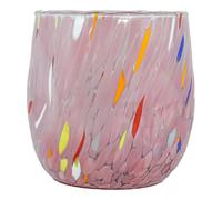 Tumbler Artigianale In Vetro Di Murano Rosa Multi Millefiori Venezia Italia