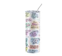 Tumbler Con Cannuccia,Borraccia Con Citazioni Motivazionali 887 Ml - Tumbler Isolato per Campeggio Guida Scuola Caffè Succo Tè Palestra Bevande | Per Bevande Calde E Fredde Come Caffè Tè Succhi E