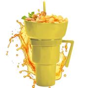 Tumbler Con Ciotola Di Snack - Snack Tray Per | Tumbler Popcorn Bowl | Porta Di Cibo A Prova Di Perdite Contenitore Per Bere Per Patatine Fruit Da Frutta Per Succo Di Popcorn Succo Di
