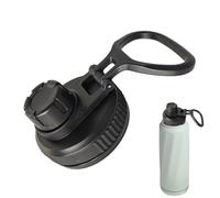 Tumbler Lid Replacement - Universal 12-64oz Fit, Leakproof Sealing Design | Sport Bottle Cover With Handle, Dustproof Direct Drink Lid For, Coffee Cup, Travel Water Bottle Use