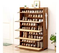 Tumbler Scarpiera Scarpiera con Gancio, Scaffale Portaoggetti da Porta Usehold Multi-Livello Grande Capacità Scaffale Organizzatore per Scarpe in Legno, Scarpiera da Corridoio, Porta a Rete (C 100CM)