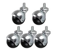 Ruote per ufficio Ruote con rotelle a sfera da 2 "Ruote con freni, rotelle per mobili in nylon, set di 5 rotelle (1,5 pollici 10 mm)