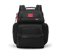 TUMI - Alpha Brief Pack - Zaino per laptop da uomo con cinghie imbottite regolabili - Adatto a schermi fino a 15" - 17" X 12" X 8", Nero/rosso, Taglia unica, Tumi Confezione breve