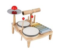 Tuminfar Set di Batteria per Bambini per Bambini Piccoli Tavolo da Musica A Percussione per Principianti In Legno per La Prima Educazione Set di Rastrelliere per Batteria per Bambini