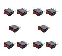 Tuminita 10X Interruttore A Bilanciere - Interruttore A Pedale ON OFF Interruttore Bipolare A 28X10mm 250V 15A 3 ROSSO