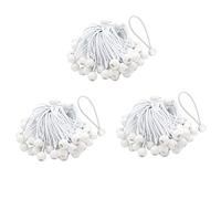 Tuminita 150 Pezzi Cordino con Palline Lacci Elastici Lacci Elastici per Tendoni, Striscioni per Tende, Aste per Bandiere, Telo (Bianca)