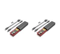 Tuminita 2X M2 SSD NVME Enclosure M.2 Un USB 3.1 SSD Box Case per M.2 PCIe NVMe M Key 2230/2242/2260/2280 Adattatore Tool Free, Nero