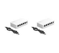 Tuminita 2X Switch Ethernet 5 Porte 100Mbps Mini Hub di Rete Portatile Splitter Ethernet con USB per Dormitorio Domestico Ufficio