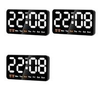 Tuminita 3X Orologio da Parete Digitale, Orologio Digitale Un LED da 9 Pollici, Ampio Display con 12/24 Ore, Cifre, Piccolo Orologio da Parete Silenzioso (Bianca)
