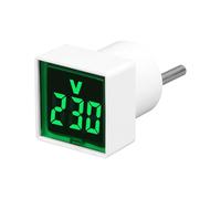 Tuminita Voltmetro Digitale Quadrato con Spina EU, Tester di Tensione Quadrato con Display A LED e Luce Indicatrice.