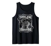 Tummy Ache Survivor Funny Cat Dramatic Lightning Band Canotta