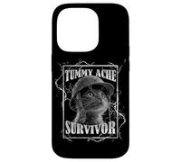 Tummy Ache Survivor Funny Cat Dramatic Lightning Band Custodia per iPhone 14 Pro
