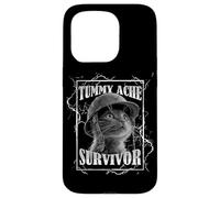 Tummy Ache Survivor Funny Cat Dramatic Lightning Band Custodia per iPhone 15 Pro