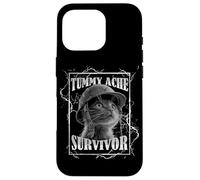 Tummy Ache Survivor Funny Cat Dramatic Lightning Band Custodia per iPhone 16 Pro