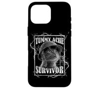 Tummy Ache Survivor Funny Cat Dramatic Lightning Band Custodia per iPhone 16 Pro Max
