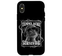 Tummy Ache Survivor Funny Cat Dramatic Lightning Band Custodia per iPhone X/XS