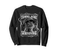 Tummy Ache Survivor Funny Cat Dramatic Lightning Band Felpa