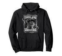 Tummy Ache Survivor Funny Cat Dramatic Lightning Band Felpa con Cappuccio