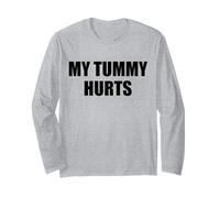 Tummy Ache Survivor Il Mio Stomaco Fa Male Divertente Meme Ondulato Maglia a Manica