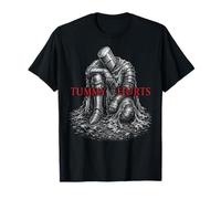 Tummy Hurts Funny Medieval Knight Gothic Art Dark Humor Maglietta