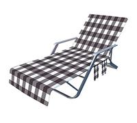 Tumnea Sedia da spiaggia, sedia a sdraio pieghevole, sedia relax, copertura per sedia a sdraio regolabile con tasca laterale per piscina, hotel, giardino