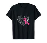 Tumore al seno, con cuore rosa e fiocco per la salute Maglietta