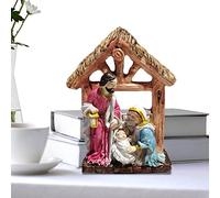 Tumotsit 2 Natività, Bella Natività Decorazione in Resina, Statuina Religiosa decorazione domestica Ornamento Resina Regalo Stabile per la decorazione della Finestra Sala