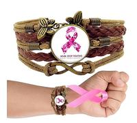 Tumotsit Bracciali per cancro al seno,Nastri per il cancro al seno - Articoli ispiratori e decorativi per il cancro al seno per educazione e supporto, regali per feste