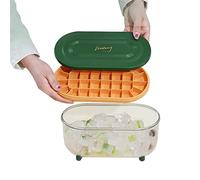 Tumotsit Cubetti di ghiaccio con coperchio e secchiello | Cubetti ghiaccio 32 griglie con coperchio e secchio, vassoio impilabile per cubetti di ghiaccio, per fare ghiaccio, cocktail, Whisky, tè