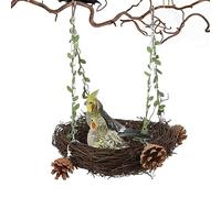 Tumotsit Per parrocchetti, cacatua artificiale, Warm Bird Nest Aiuta gli uccelli ad affilare i loro becchi, fatto corda paglia, rilassa il tuo pappagallo, adatto per pappagalli, pulcini
